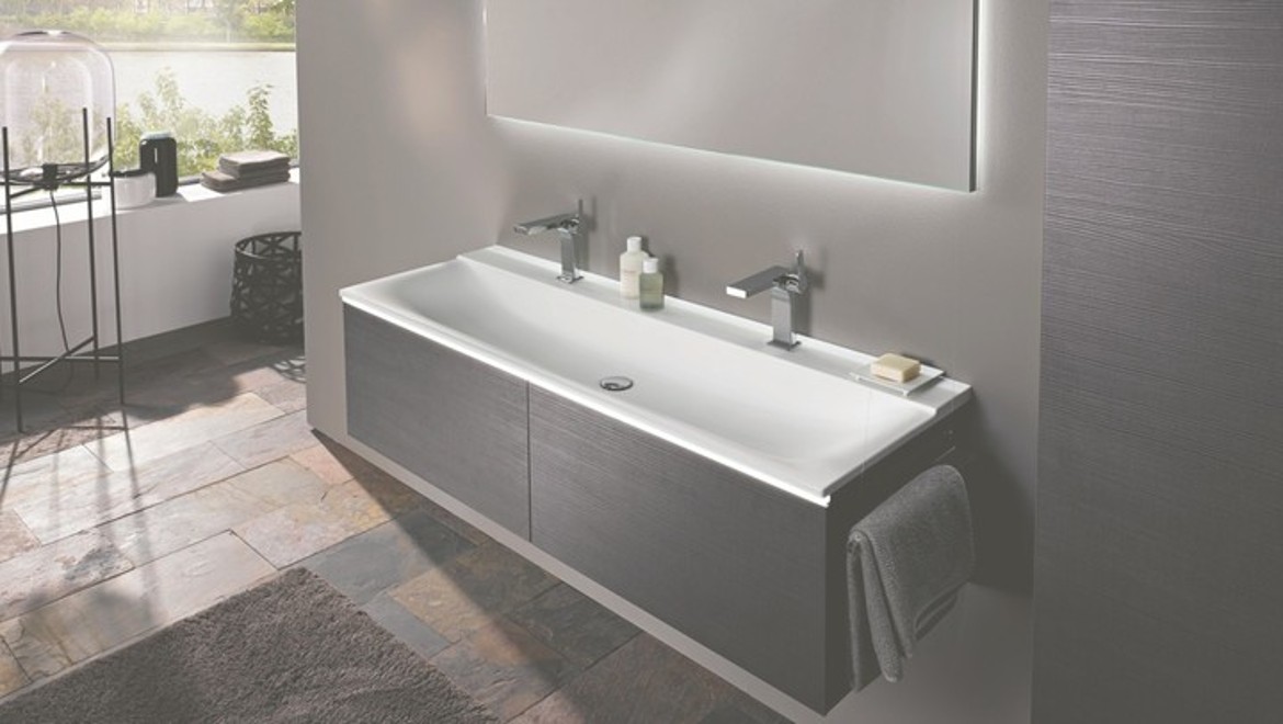 Geberit Xeno 1200 Washbasin with two tap holes for master ensuite Geberit Xeno 1200 Washbasin with two tap holes for master ensuite
